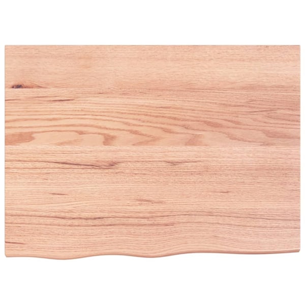 vidaXL Bordsskiva ljusbrun 80x60x2 cm behandlad massiv ek Brun