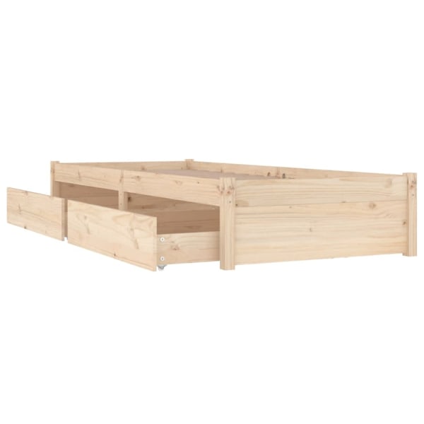 vidaXL Sängram med lådor 90x200 cm Brun