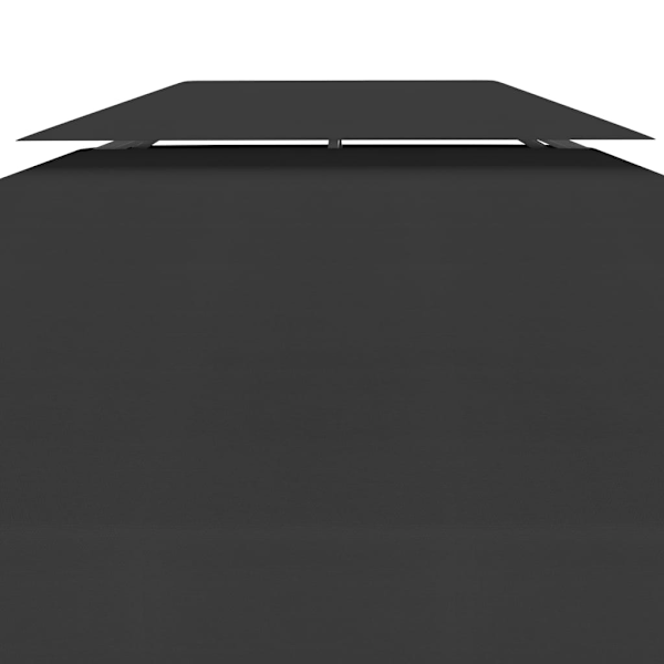 vidaXL Paviljongtak med ventilering 310 g/m² 4x3 m svart Svart
