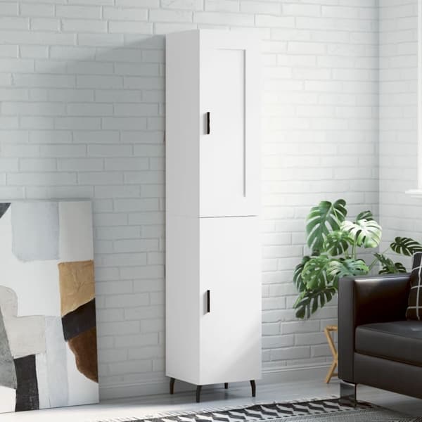 vidaXL Högskåp vit 34,5x34x180 cm konstruerat trä Vit