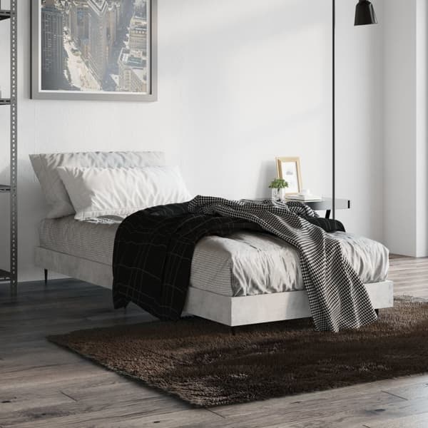 vidaXL Sängram betonggrå 75x190 cm konstruerad trä Grå