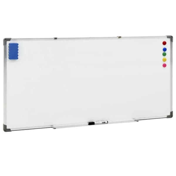 vidaXL Magnetisk whiteboard vit 110x60 cm stål Vit