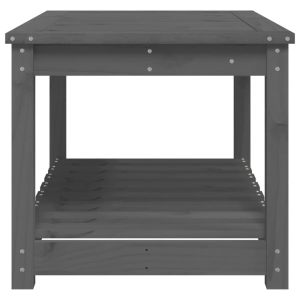 vidaXL Trädgårdsbord grå 82,5x50,5x45 cm massiv furu Grå