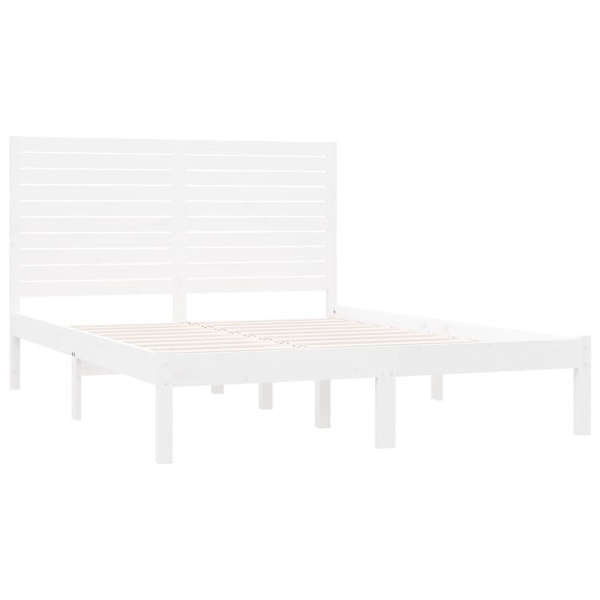 vidaXL Sängram vit massivt trä 120x200 cm enkelsäng Vit