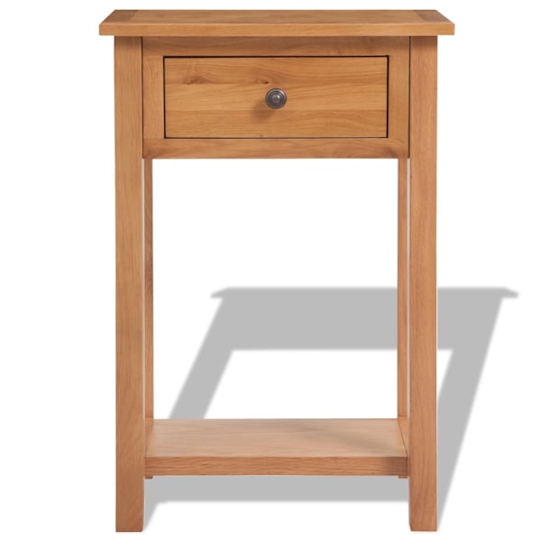 vidaXL Konsolbord i massiv ek 50x32x75 cm brun Brun