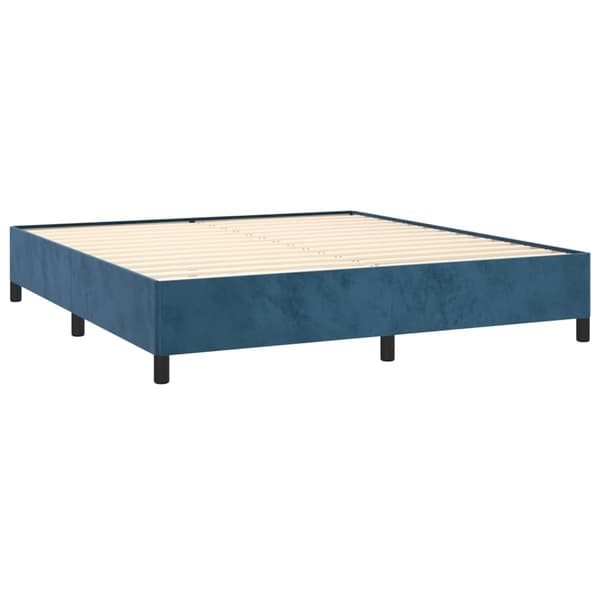 vidaXL Ramsäng med madrass mörkblå 160x200 cm sammet Blå