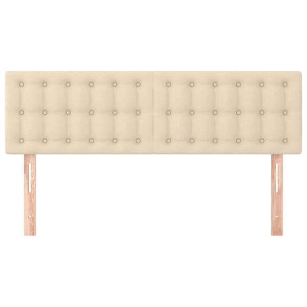 vidaXL Sänggavel 2 st gräddvit 72x5x78/88 cm tyg Kräm