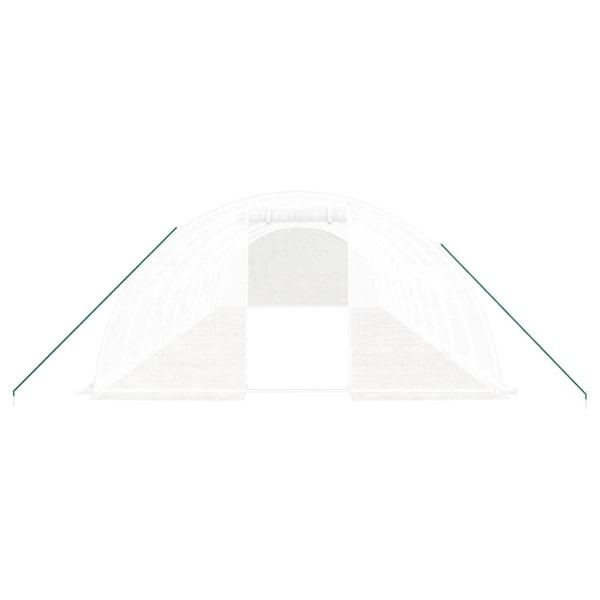 vidaXL Växthus med stålram vit 40 m² 10x4x2 m Vit