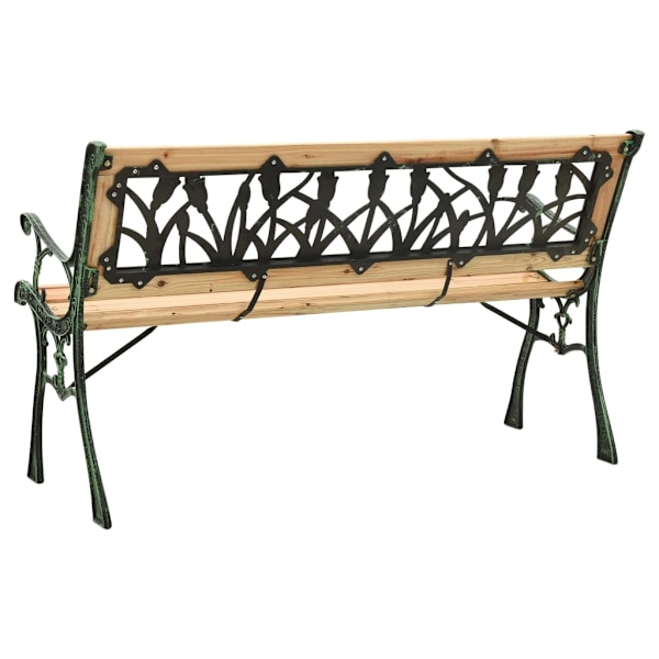 vidaXL Trädgårdsbänk 122 cm gjutjärn och massivt granträ Brun