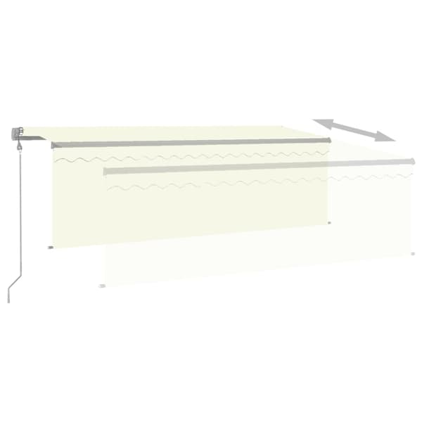 vidaXL Automatisk markis med vindsensor rullgardin LED 4x3 m gräddvit Creme