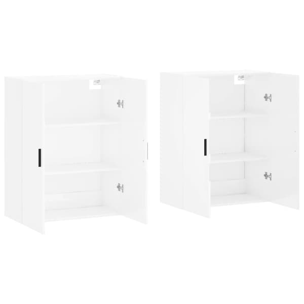 vidaXL Väggskåp 2 st vit högglans 69,5x34x90 cm Vit