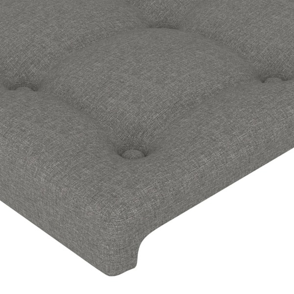 vidaXL Sängram med huvudgavel mörkgrå tyg 180x200 cm Grå