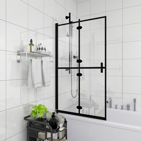 vidaXL Duschvägg fällbar ESG 80x140 cm svart