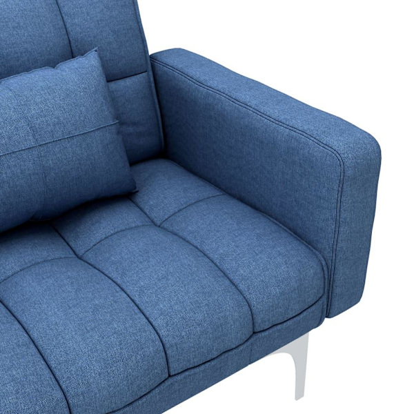 vidaXL Bäddsoffa blå tyg Blå