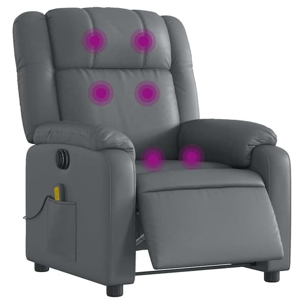 vidaXL Elektrisk massagefåtölj grå konstläder Grå