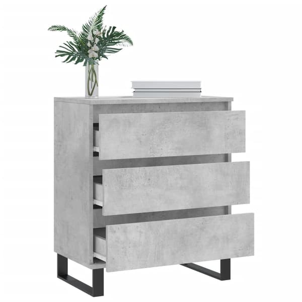 vidaXL Byrå betonggrå 60x35x70 cm konstruerat trä Grå