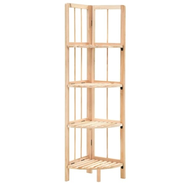 vidaXL Hörnhylla cedarträ 27x27x110 cm Beige