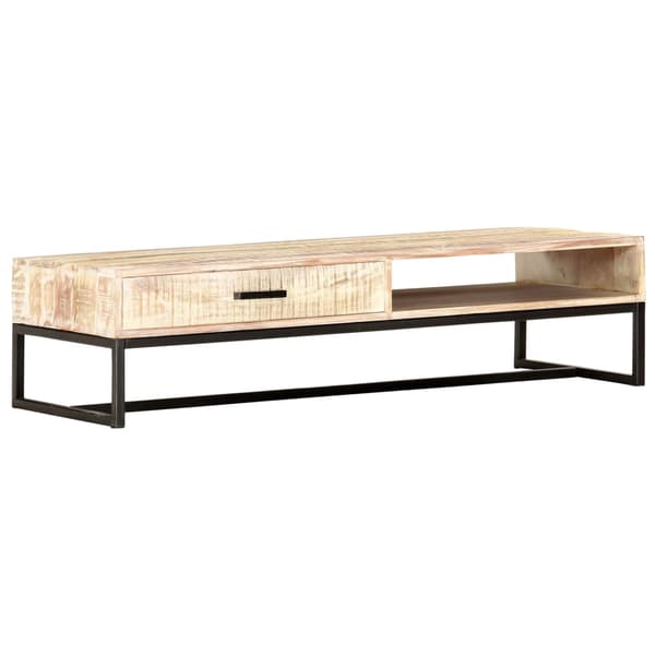 vidaXL Soffbord vit 117x50x30 cm massivt akaciaträ Vit