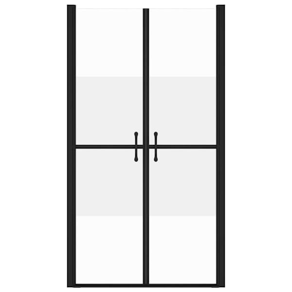 vidaXL Duschdörr halvfrostad ESG (83-86)x190 cm Svart