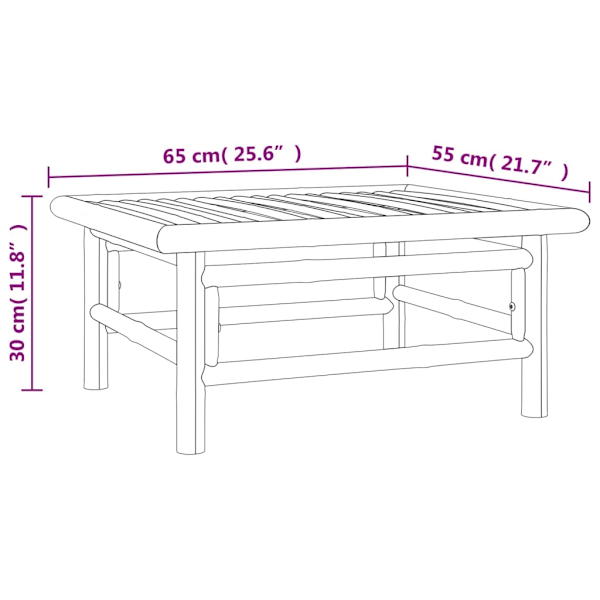 vidaXL Loungegrupp 6 delar taupe dynor bambu Brun