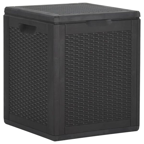 vidaXL Dynbox 90 liter svart PP-rotting Svart