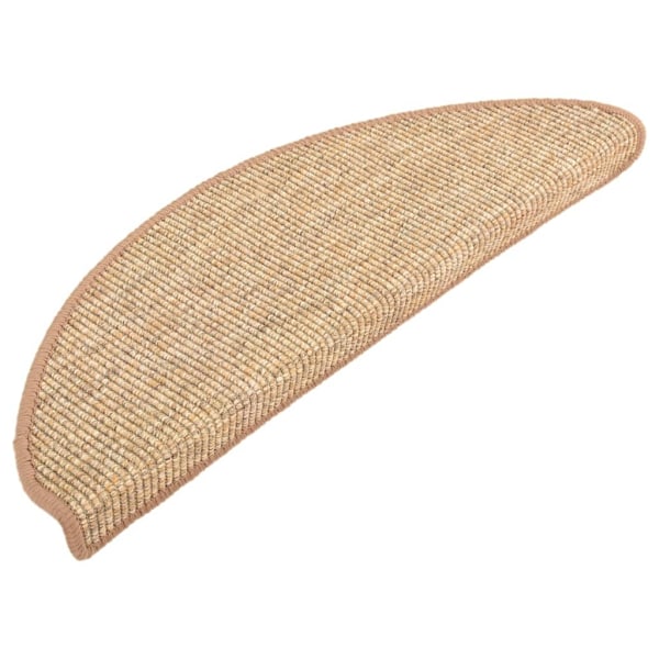 vidaXL Trappstegsmattor självhäftande 15 st ljusbrun 65x21x4 cm Brun