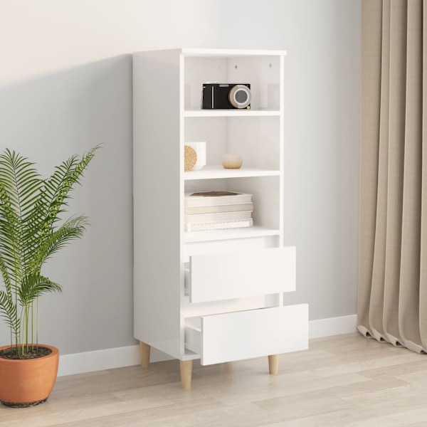 vidaXL Högskåp vit högglans 40x36x110 cm konstruerat trä Vit