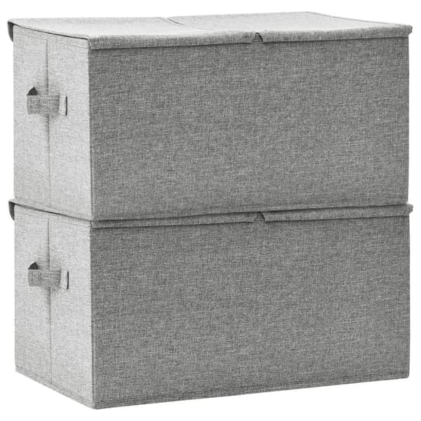vidaXL Förvaringslåda 2 st tyg 50x30x25 cm grå grå