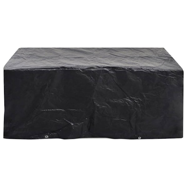 vidaXL Överdrag för trädgårdsmöbler 8 öljetter 242x162x100 cm Svart