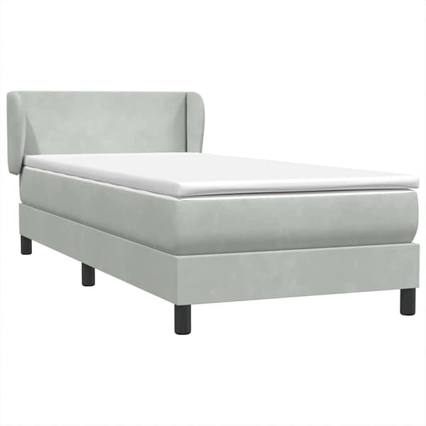 vidaXL Ramsäng med madrass ljusgrå 80x210 cm sammet Grå