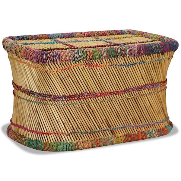 vidaXL Soffbord bambu med chindidetaljer flerfärgad multifärg