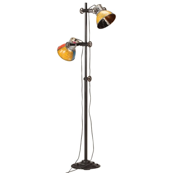 vidaXL Golvlampa med 2 lampskärmar flerfärgad E27 Flerfärgsdesign