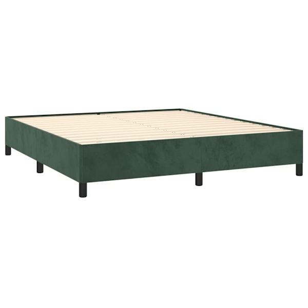 vidaXL Sängram utan madrass mörkgrön 160x200 cm sammet Grön