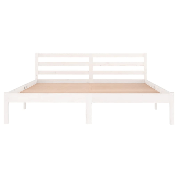 vidaXL Sängram massiv furu 160x200 cm vit Vit