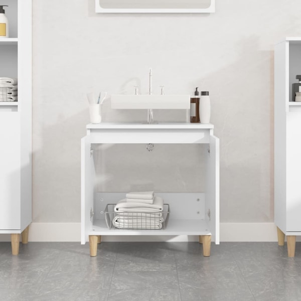 vidaXL Tvättställsskåp vit 58x33x60 cm konstruerat trä Vit