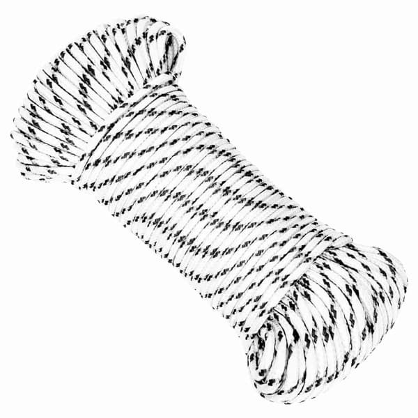 vidaXL Båtlina flätad vit 4 mm x 50 m polyester Vit