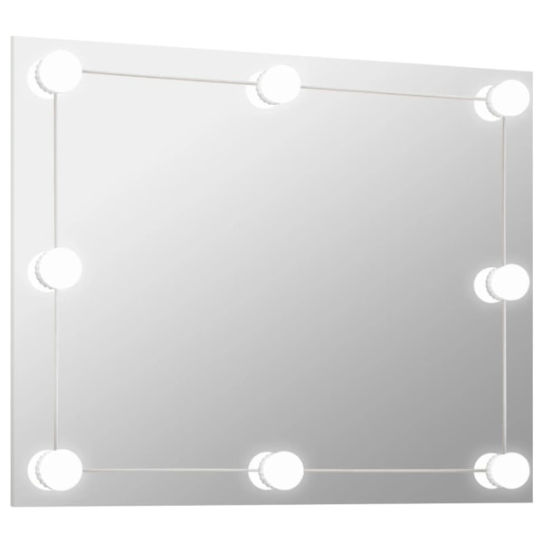 vidaXL Väggspegel utan ram LED-belysning rektangulär Silver