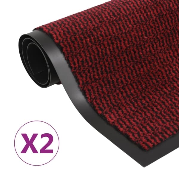 vidaXL Dörrmattor 2 st rektangulär tuftad 40x60 cm röd Röd