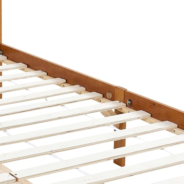 vidaXL Sänghimmel utan madrass honungsbrun massivt trä 120x200 cm Brun