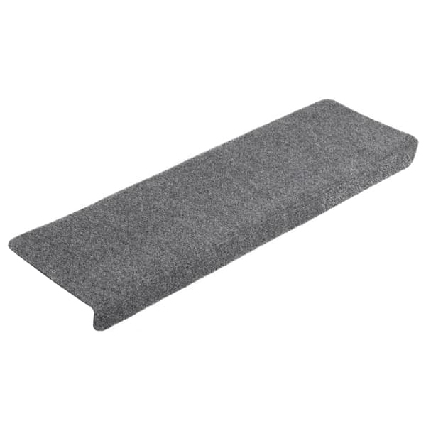vidaXL Trappmattor självhäftande 10 st 65x21x4 cm ljusgrå rektangulär kant grå