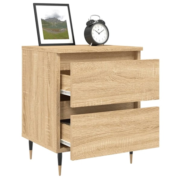 vidaXL Sängbord 2 st sonoma-ek 40x35x50 cm konstruerat trä Brun