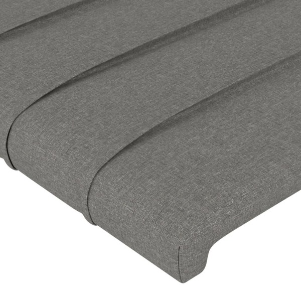 vidaXL Sängram utan madrass mörkgrå 200x200 cm tyg Grå