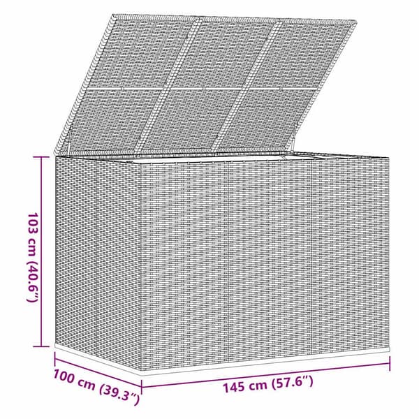 vidaXL Dynbox PE-rotting 145x100x103 cm brun Brun