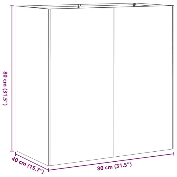 vidaXL Planteringskärl 80x40x80 cm rostfritt stål Silver
