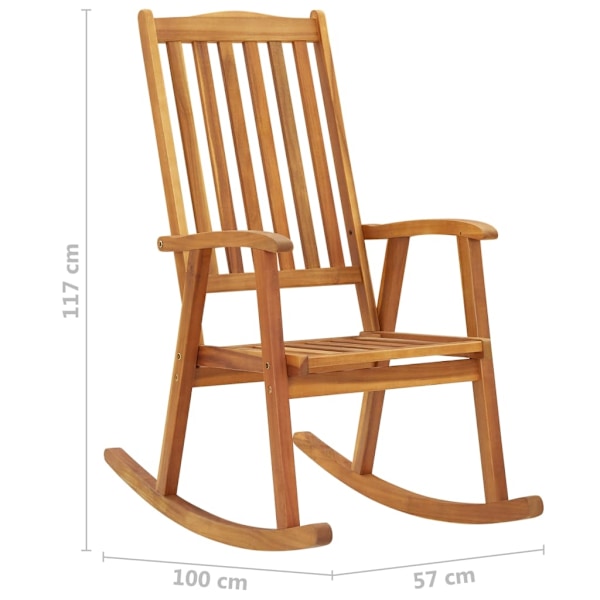 vidaXL Gungstol med dynor massivt akaciaträ Beige