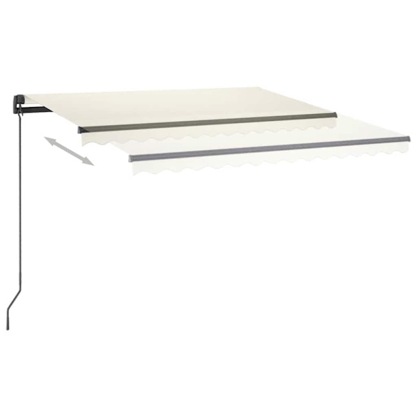 vidaXL Automatisk markis med vindsensor & LED 3x2,5 m gräddvit Creme