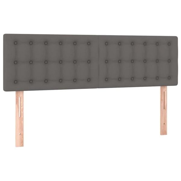 vidaXL Ramsäng med madrass & LED grå 140x190 cm konstläder Grå