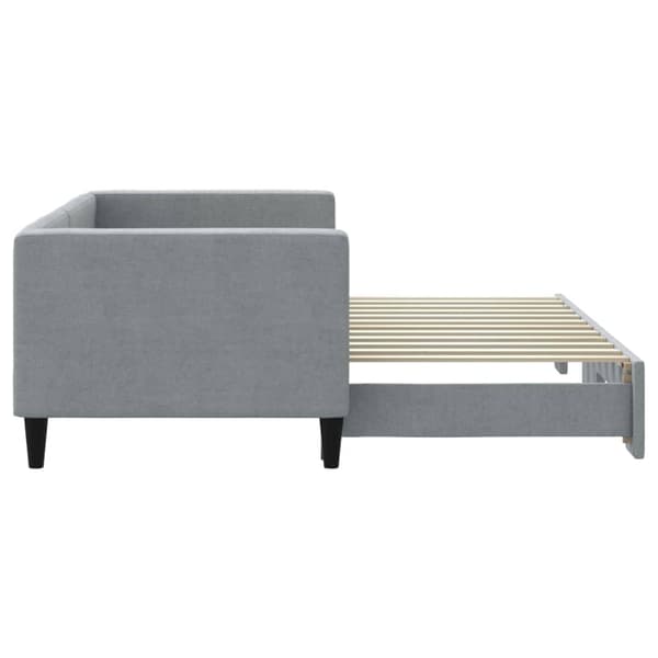 vidaXL Dagbädd utdragbar ljusgrå 80x200 cm tyg Grå