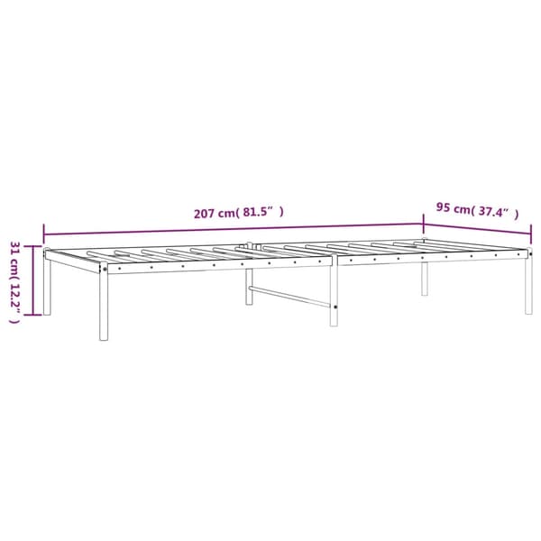 vidaXL Sängram metall vit 90x200 cm Vit
