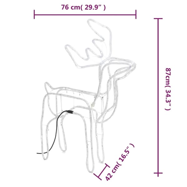 vidaXL Renfigur ljusslinga med kallvit 76x42x87 cm
